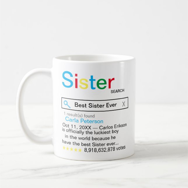 Resultatmeddelande för bästa syster någonsin sökmo kaffemugg (Vänster)