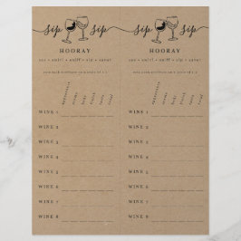 Resultattavlan för vin på Faux Kraft Brev Brevhuvud