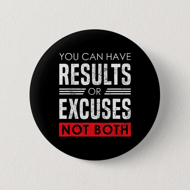 Results Or Excuses - Motivational Bodybuilding Quo Knapp (Framsida)