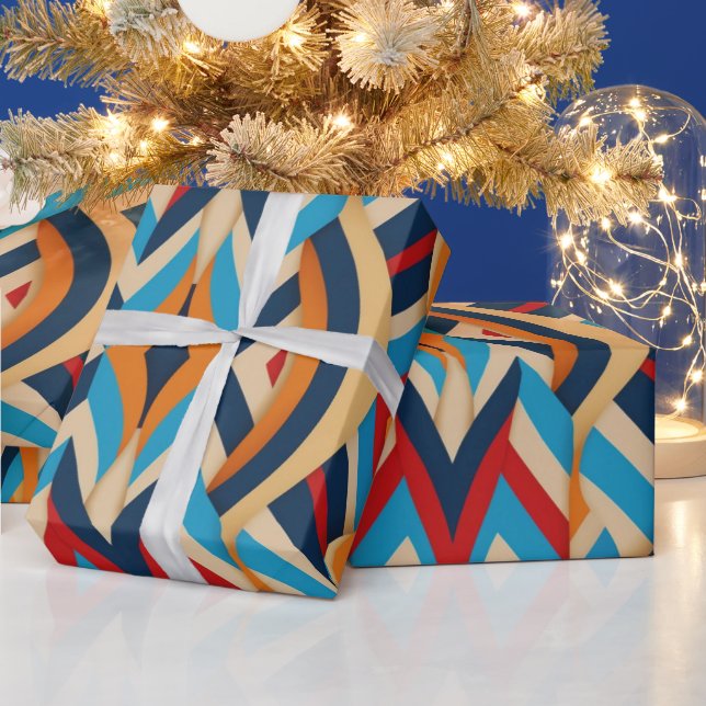 Resumen geométrico a rayas de färg 3D Presentpapper (Helgdagar)