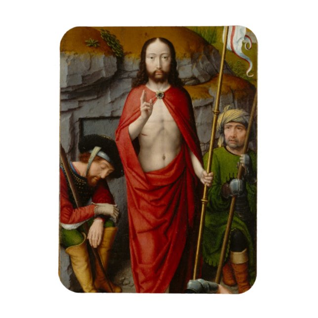 Resurrecension med pilgrimsfärgen Emmaus Magnet (Vertikal)