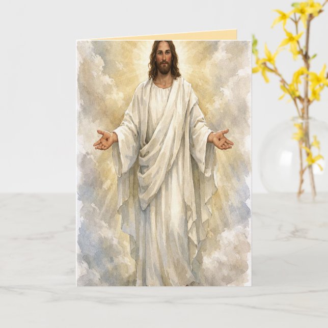 Resurrection Easter Greeting Card Kort (Gul blomma)