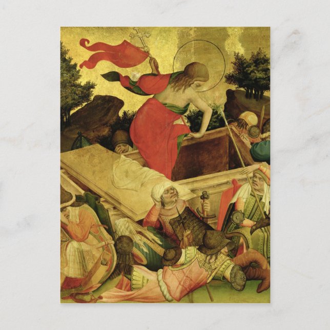 Resurrection, panel från St. Thomas Altar Vykort (Framsida)