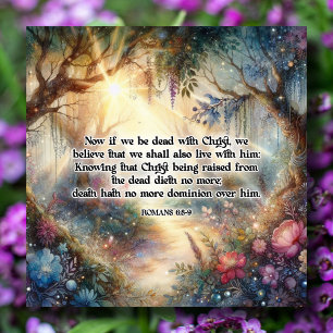 Resurrection Scripture Verse Woodland Påsk Julkort