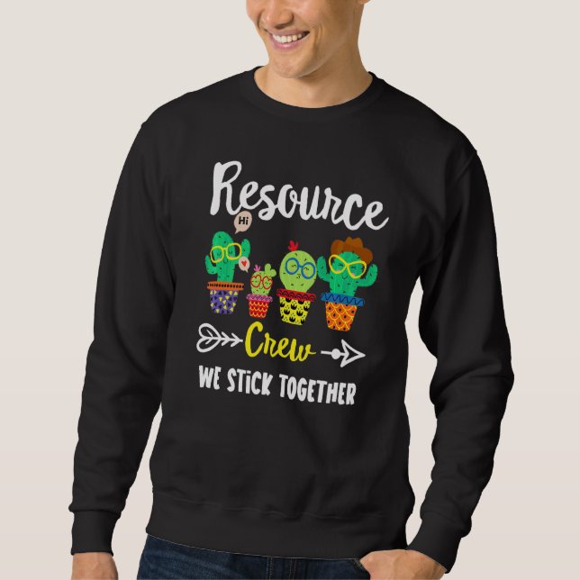 Resursbesättningskaktus Team Resource Teacher Squa Lång Ärmad Tröja (Framsida)