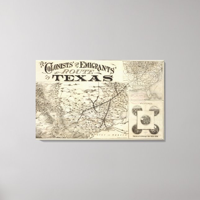 Resväg till Texas Canvastryck (Framsida)