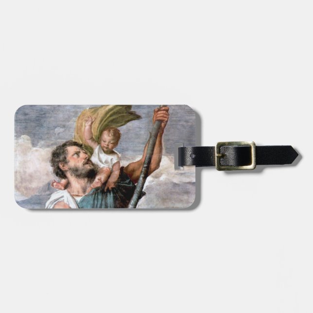 Resväggmärke för St. Christopher Bagagebricka (Horisontell Framsida)