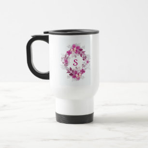Resvärmare med blommotiv och fjäril resemugg