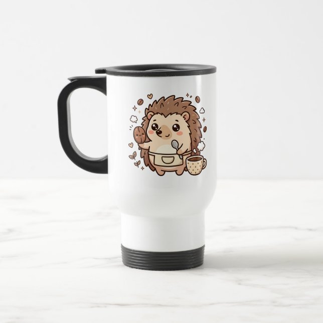 Resvärmarmuff Igelkott Kawaii Kaffe Söt Resemugg (Vänster)