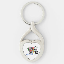 Resväska Twisted Heart Silverfärgad Nyckelring