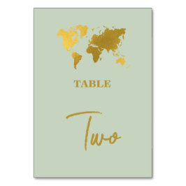 Resväskans Världspass Sagegrön Guld Bordsnummer