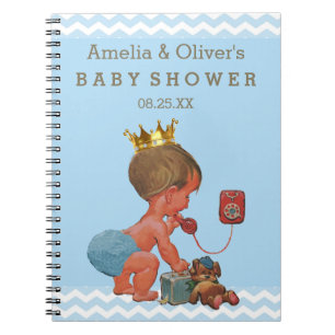 ResväskaPrince på den mobila baby showergästboken Anteckningsbok Med Spiral