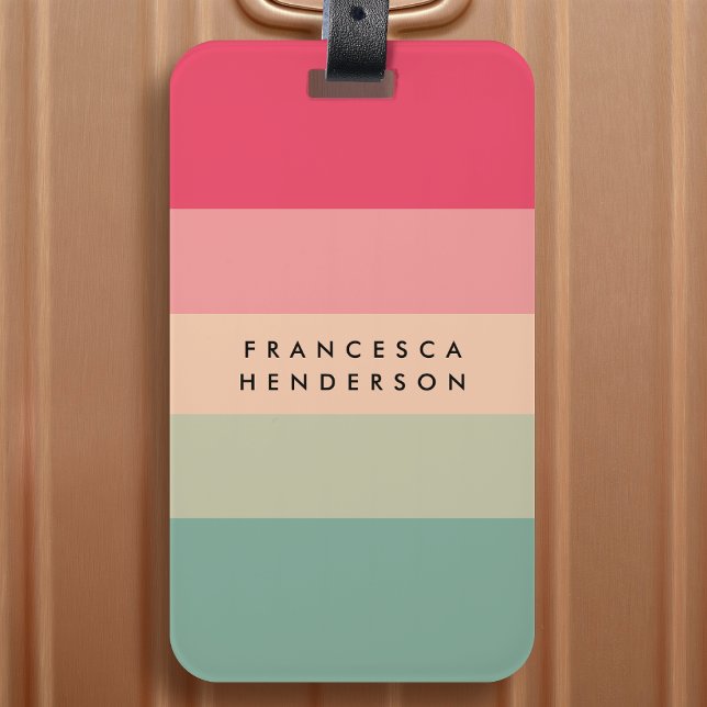 Resväskemärke | Anpassade Färgblock Resväskemärken Bagagebricka (Personalized colorblock luggage tag with custom name for suitcases, carry ons, and bags.)