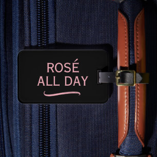 Resväskemärke för vinälskare med texten Rosé All D Bagagebricka