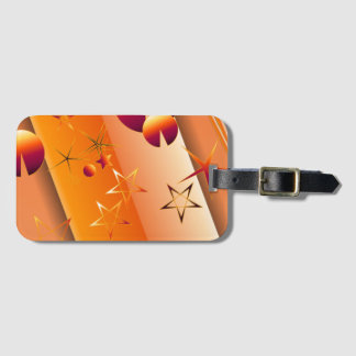 Resväskemärke med orange abstrakt design bagagebricka