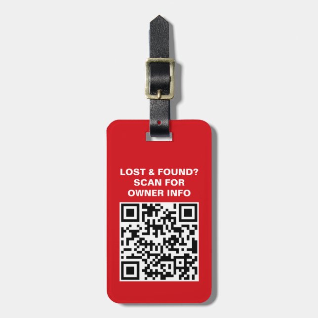 Resväskemärke med QR-kod Bagagebricka (Vertikal Framsida)