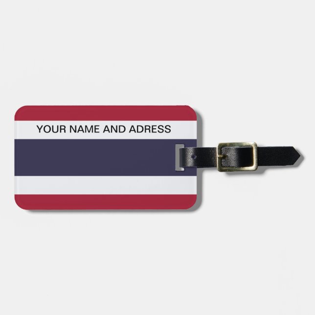 Resväskemärke med Thailands flagga Bagagebricka (Horisontell Framsida)