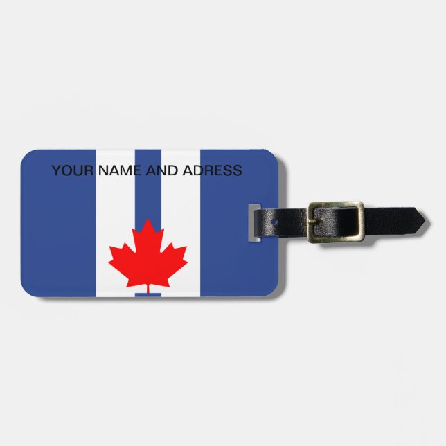 Resväskemärke med Torontos flagga, Kanada Bagagebricka (Horisontell Framsida)