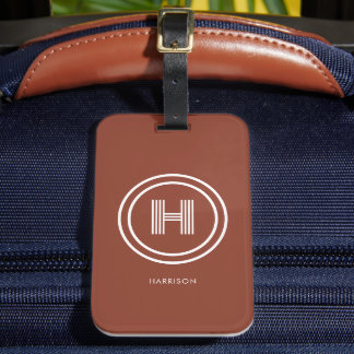 Resväskemärke | Modern Enkel Monogram Bagagebricka