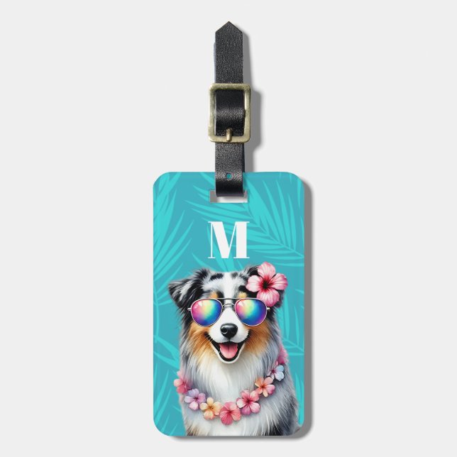 Resväskemärken för Australian Shepherd Bagagebricka (Vertikal Framsida)