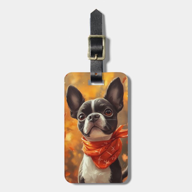 Resväskemärken för Boston Terrier Bagagebricka (Vertikal Framsida)