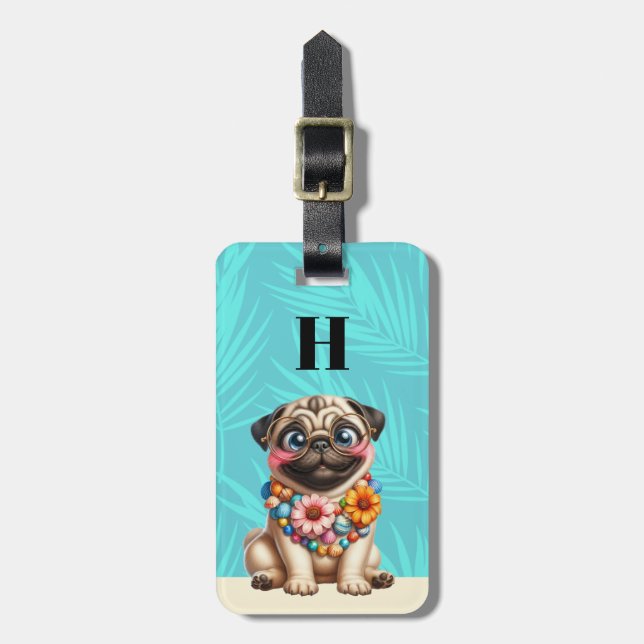 Resväskemärken för Pug-hundar Bagagebricka (Vertikal Framsida)