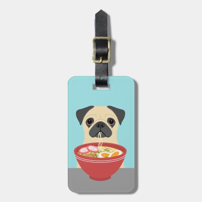 Resväskemärken med Fawn Pug Bagagebricka (Vertikal Framsida)