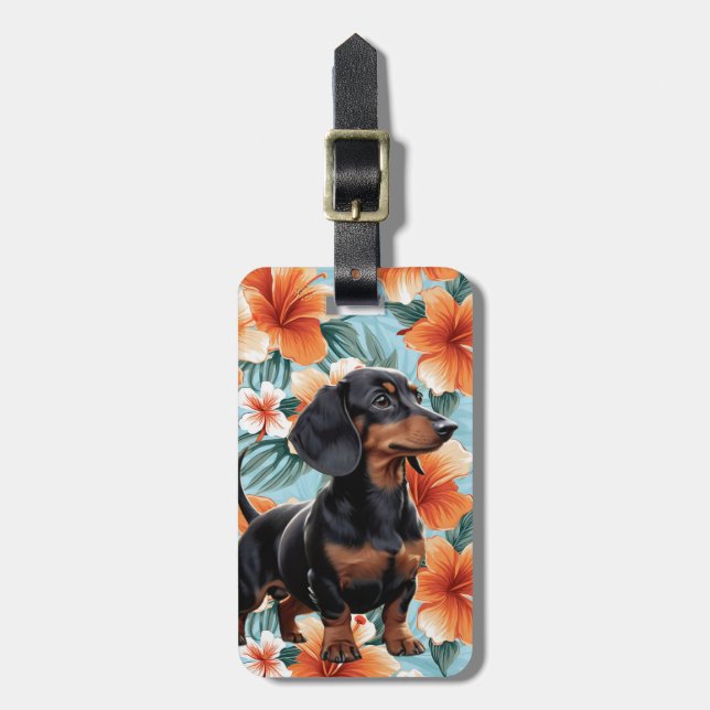 Resväskemärkning för Dachshund Bagagebricka (Vertikal Framsida)