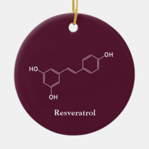 Resveratrol Vin Molekyl Kemi Vetenskap Julgransprydnad Keramik