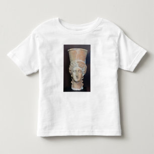 Reta upp gasbrännaren av huvudet av ett kvinnligt tee shirt