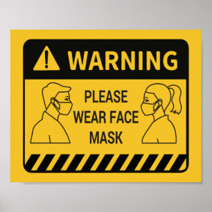 Retail Covid 19 Poster Bära Ansikte Mask