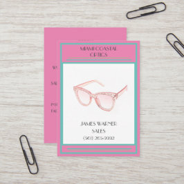 Retail Rosa Retro 80's Miami Sunglass Visitkort