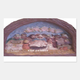 RETANGULAR STICKER "CHRISTMAS STABLE" REKTANGULÄRT KLISTERMÄRKE