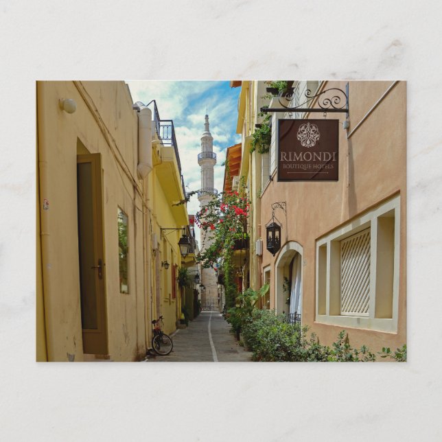 Rethymno Minaret Gamla Stan Kreta vykort (Framsida)