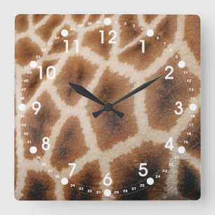 Reticulated Giraffe Mönster Vild Animal Print Gift Fyrkantig Klocka