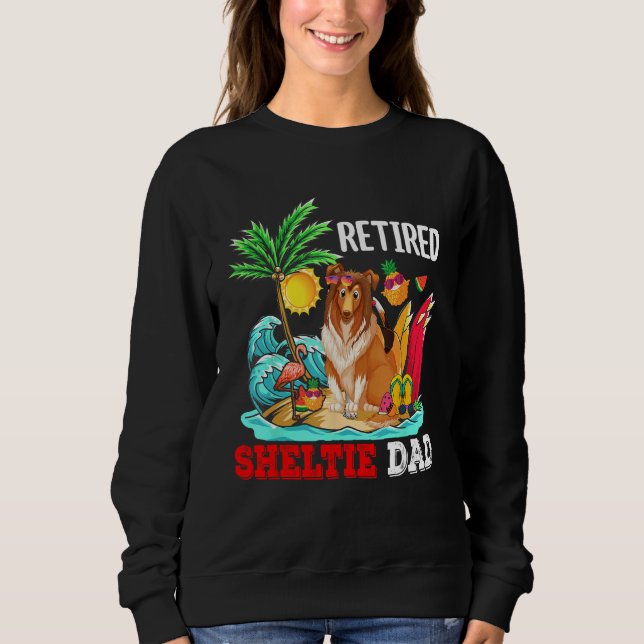 Retied Sheltie Dad Costume Retirement  Dog Owner T Shirt (Framsida)