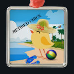 RETIERAD CHICK: Chick i Beach Julgransprydnad Metall<br><div class="desc">RETIERAD CHICK: Chick på Beach julprydnad. VIRGINIA5050* - Kreativ och ovanliga gåvor till tillfällen på www.zazzle.com/virginia5050*</div>