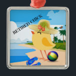 RETIERAD CHICK: Chick i Beach Julgransprydnad Metall<br><div class="desc">RETIERAD CHICK: Chick på Beach julprydnad. VIRGINIA5050* - Kreativ och ovanliga gåvor till tillfällen på www.zazzle.com/virginia5050*</div>