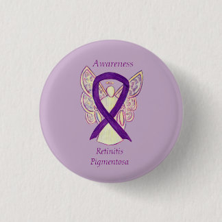 Retinitis Pigmentos Awareness Angel Ribbon Art Pin Knapp