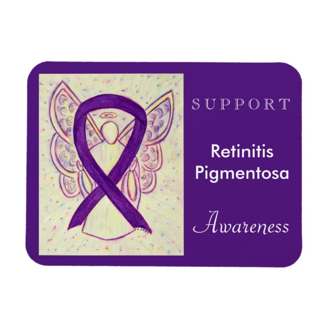 Retinitis Pigmentosa Awareness Ribbon Angel Magnet (Horisontell)