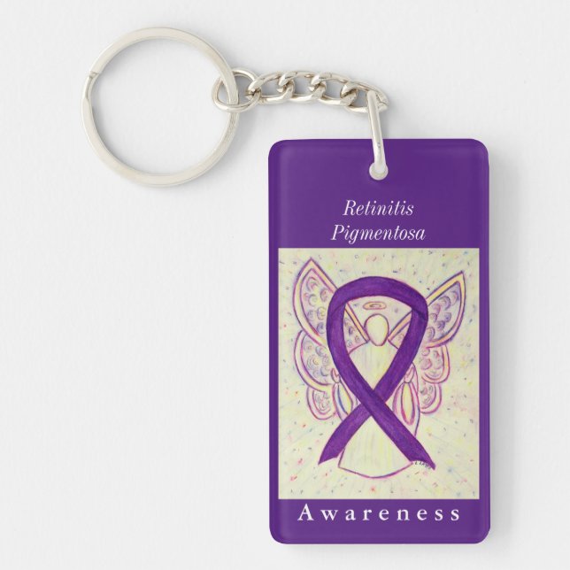 Retinitis Pigmentosa Awareness Ribbon Keychain (Framsidan)