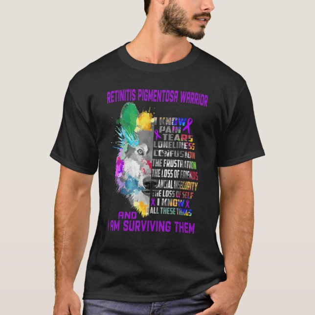 Retinitis Pigmentosa jag känner Sak och Survi T Shirt (Framsida)