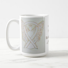 Retinoblastoma Medvetenhet Ribbon Angel Anpassning Kaffemugg
