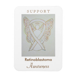 Retinoblastoma Vit medvetenhet Ribbon Angel Magnet