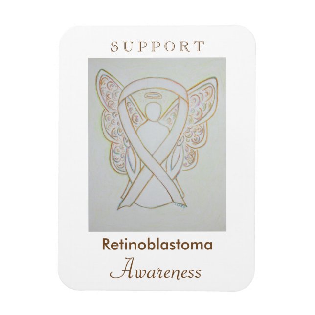 Retinoblastoma Vit medvetenhet Ribbon Angel Magnet (Vertikal)