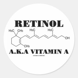 Retinol A.K. Vitamin A (Retinolmolekyl) Runt Klistermärke