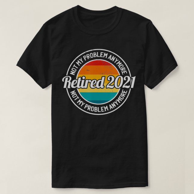 Retired 2021 Retro Sunset Retirement  T Shirt (Design framsida)