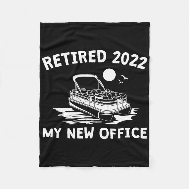 Retired 2022 - My New Office, Funny Ntoon Boating  Fleecefilt (Framsidan)