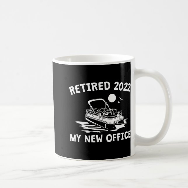 Retired 2022 - My New Office, Funny Ntoon Boating  Kaffemugg (Höger)