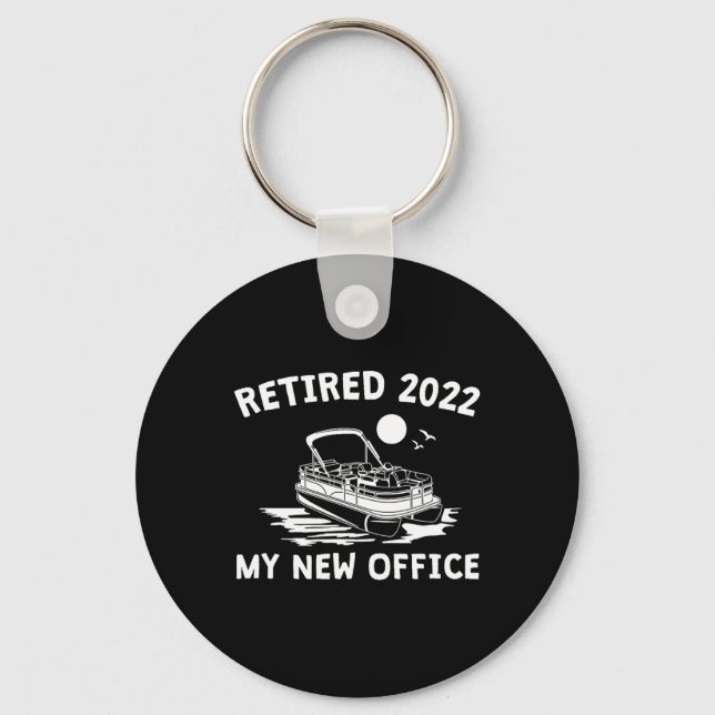 Retired 2022 - My New Office, Funny Ntoon Boating  Nyckelring (Framsida)